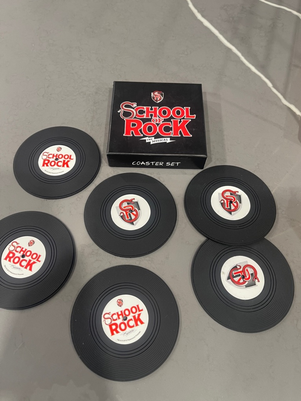 School of Rock Coaster Set - Black with Red/White Logo